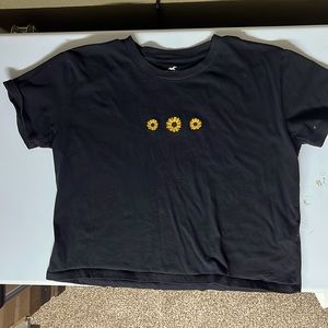 Hollister black sunflower shirt